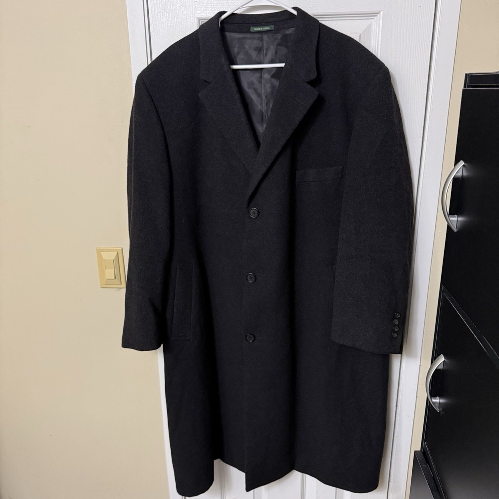 VTG Lauren Ralph Lauren Cashmere Wool Button Overcoat Columbia Men's 48R